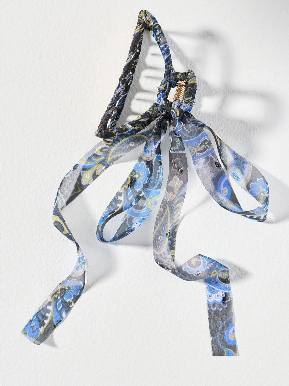 Anthropologie Paisley Bow Hair Claw Clip